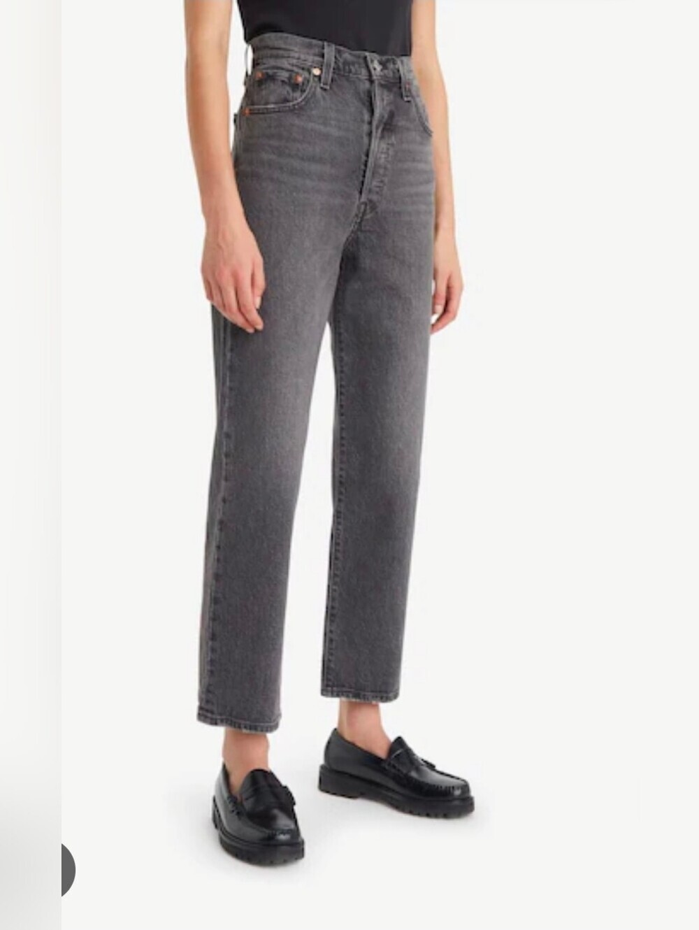 Levi's Grey Ribcage Straight Ankle Jeans Size 26